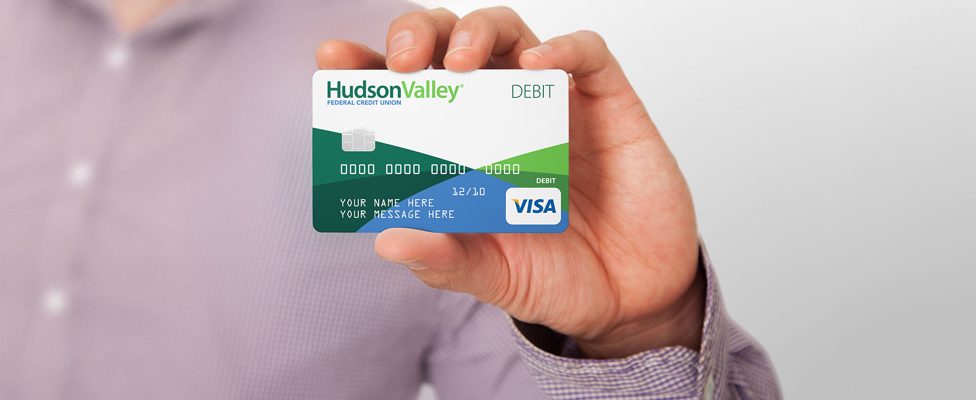 Hand Holding Hudson Valley Federal Credit Union Credit Card