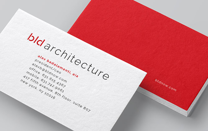 BLD Architecture business cards