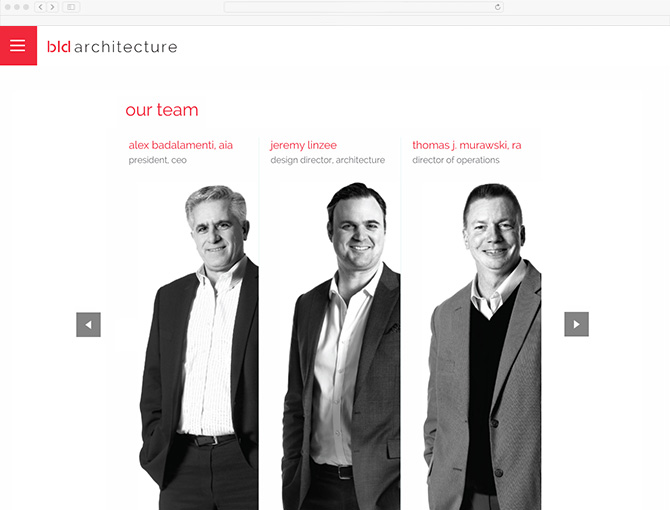 BLD Architecture Website Team Page