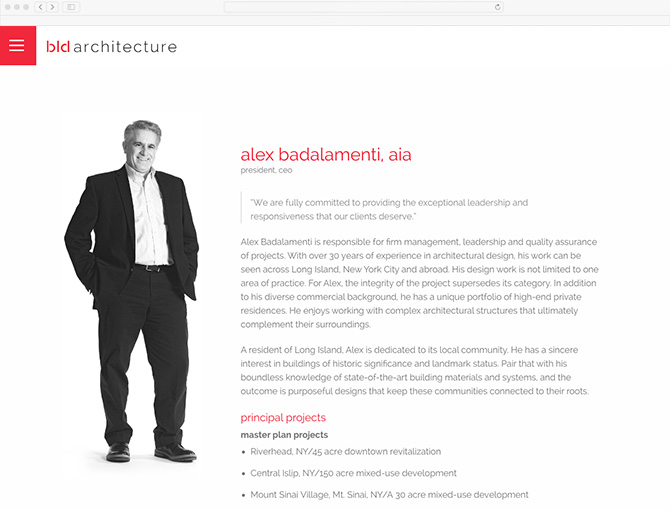 BLD Architecture Website Bio Page