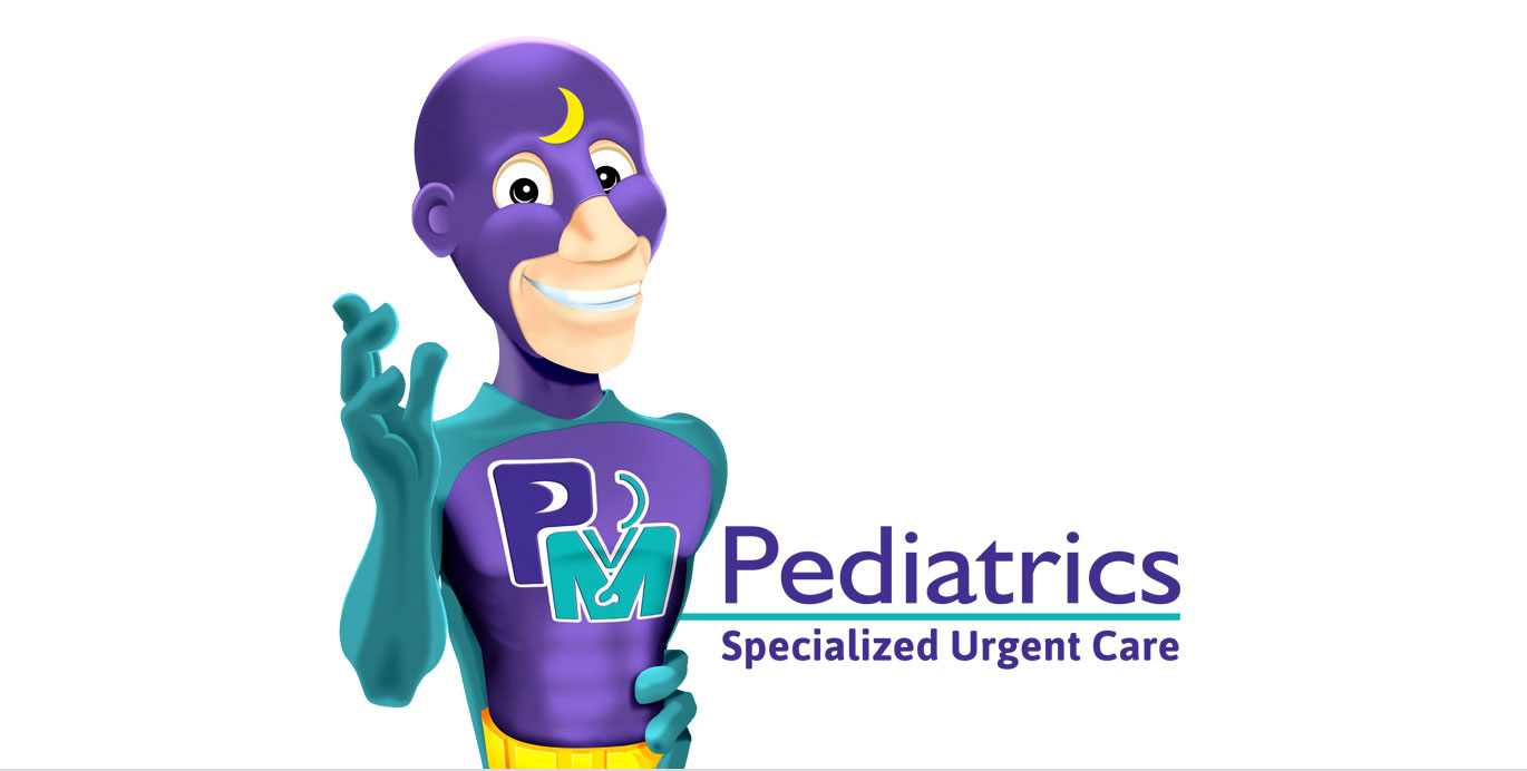 PM Pediatrics and Captain PM logo lockup