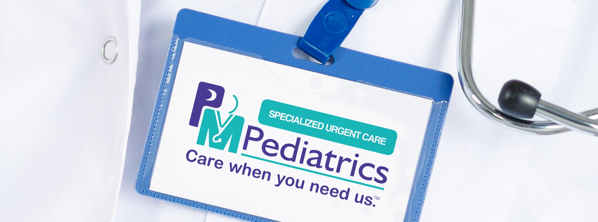 PM Pediatrics logo in medical badge