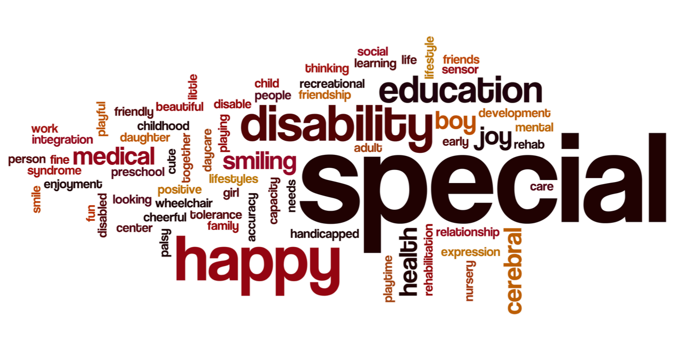 special needs and disabilities word cluster