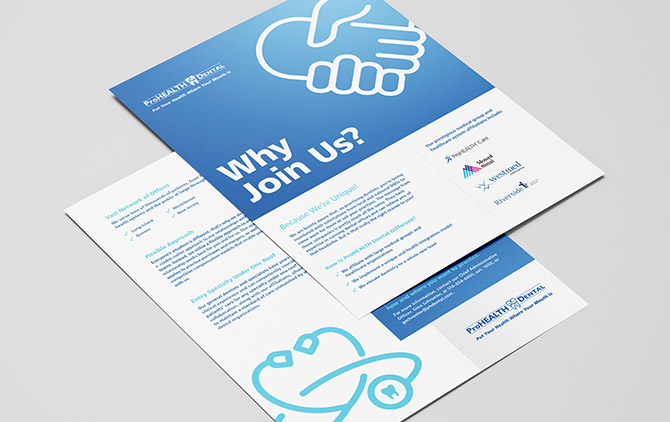 ProHEALTH Dental Flyer Rebranding Design by Austin Williams, a New York Digital Marketing Agency