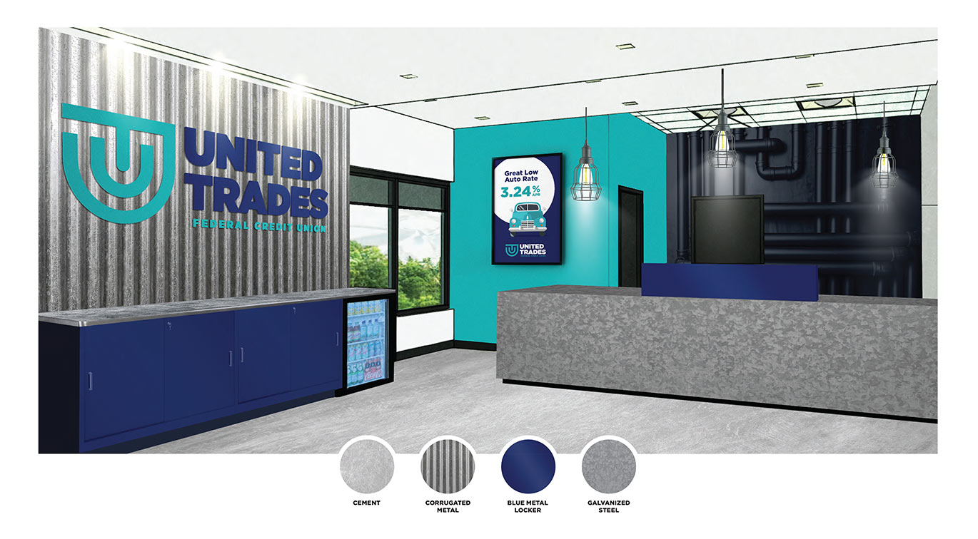 UTFCU Branch Interior Design Mock Up by Austin Williams a New York Digital Marketing Agency