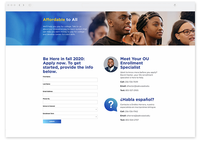 New York Digital Marketing Agency Austin Williams' work for Oakwood University a Seven Day Adventist University