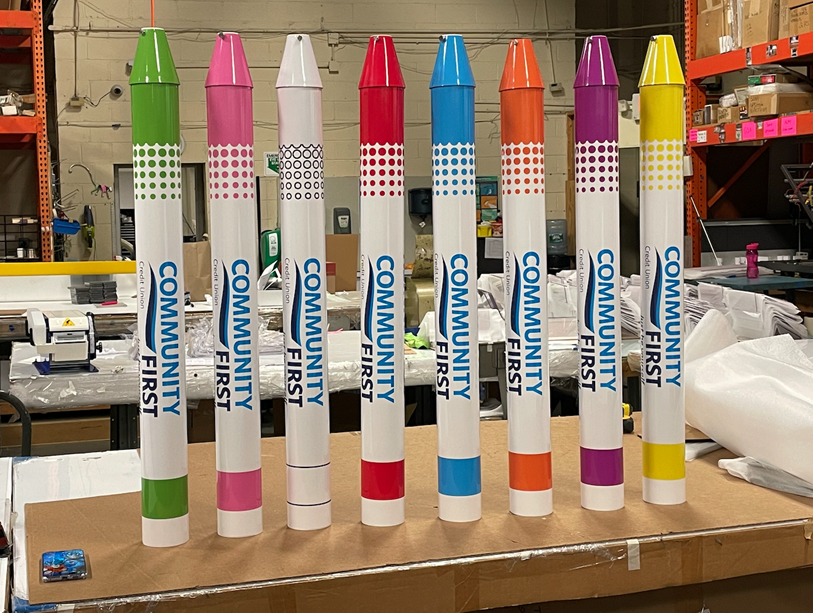 Image of oversized branded markers