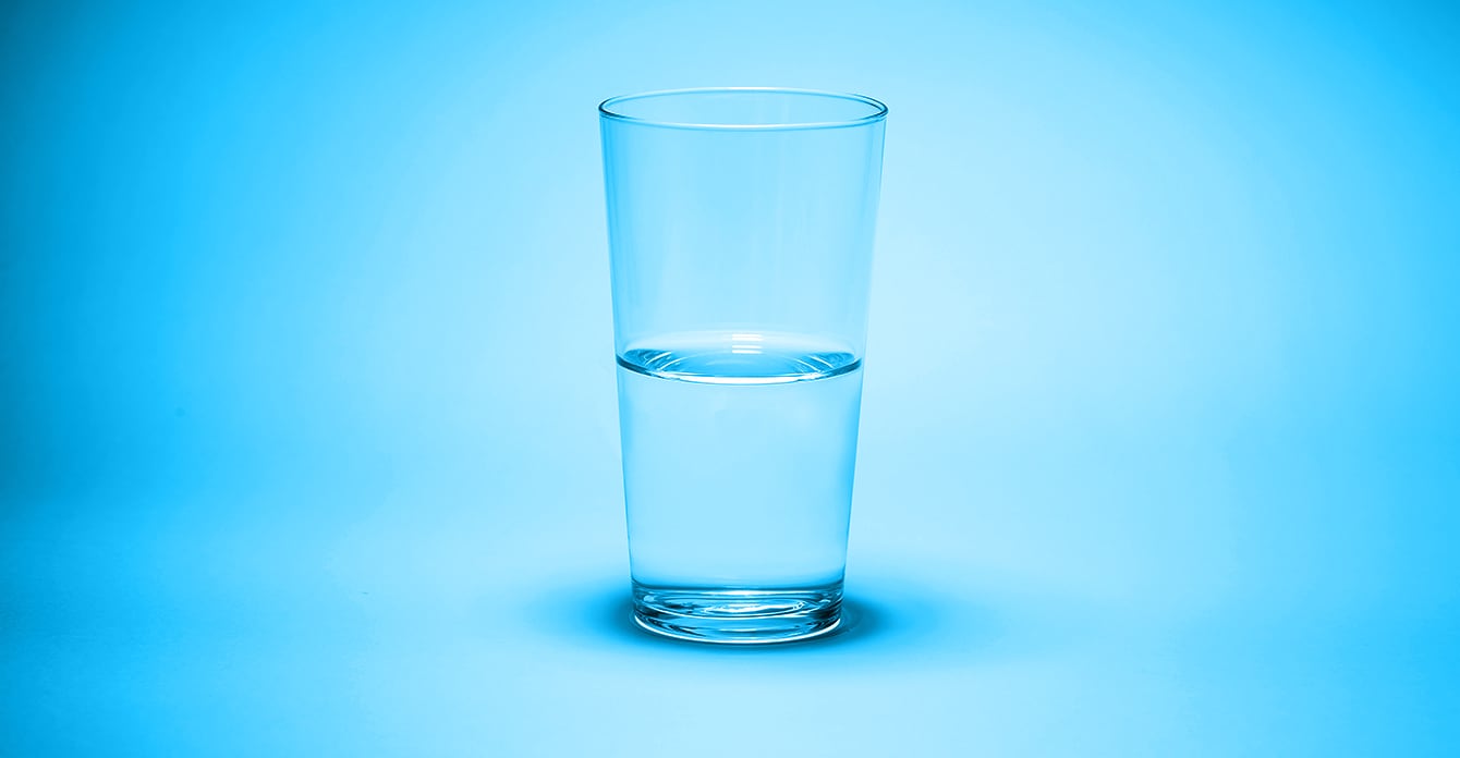 Image of a half-filled glass of water